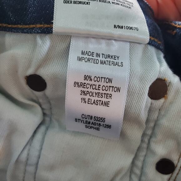 AGOLDE Sophie Mid Rise Skinny Dark Wash Blue Jeans Cabana Wash Size 26 Women's - Picture 15 of 16